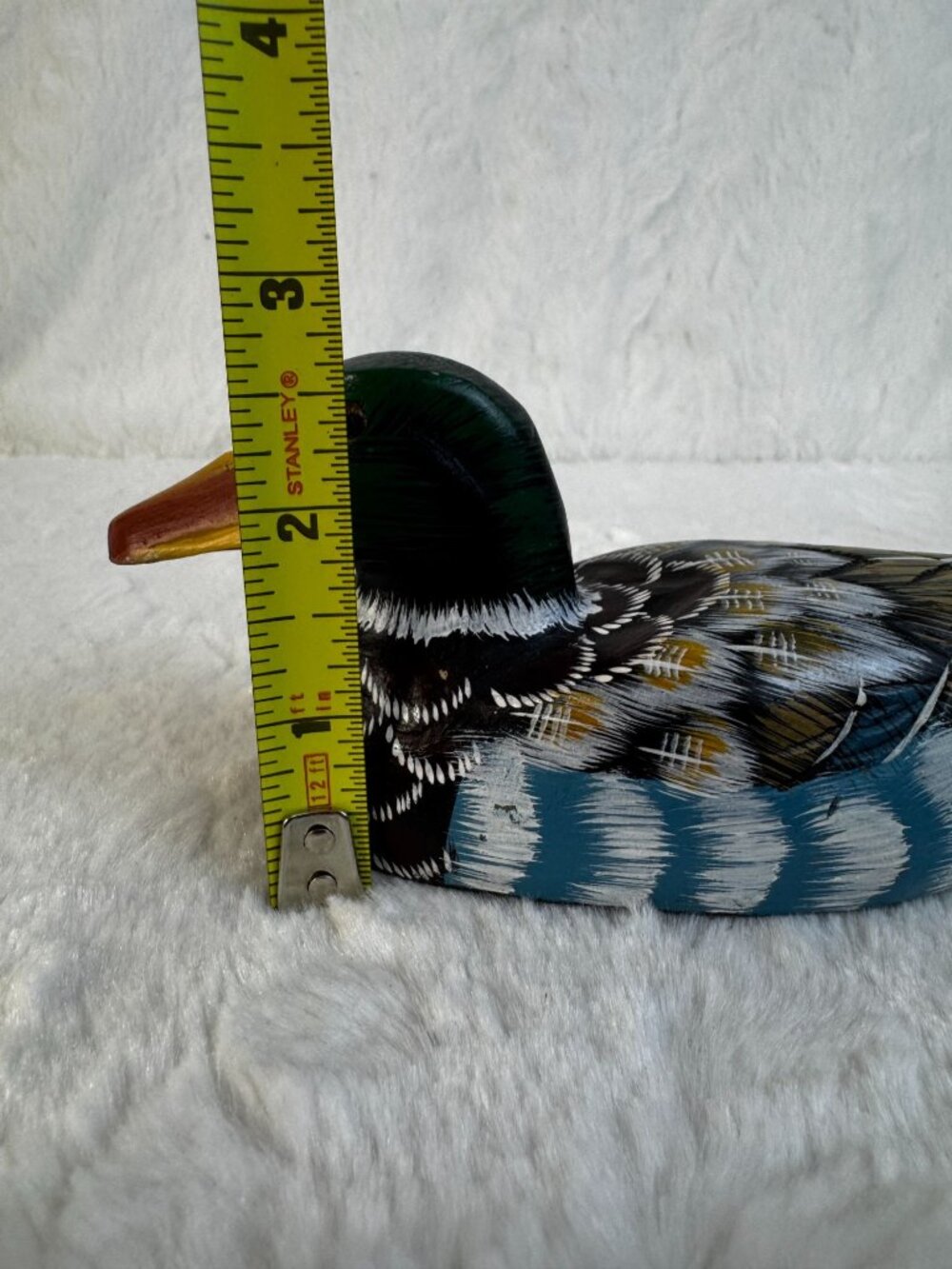 Wood Duck Decoy Hand-Painted Carved Mallard Rustic Country Home Décor Folk Art - Picture 7 of 7